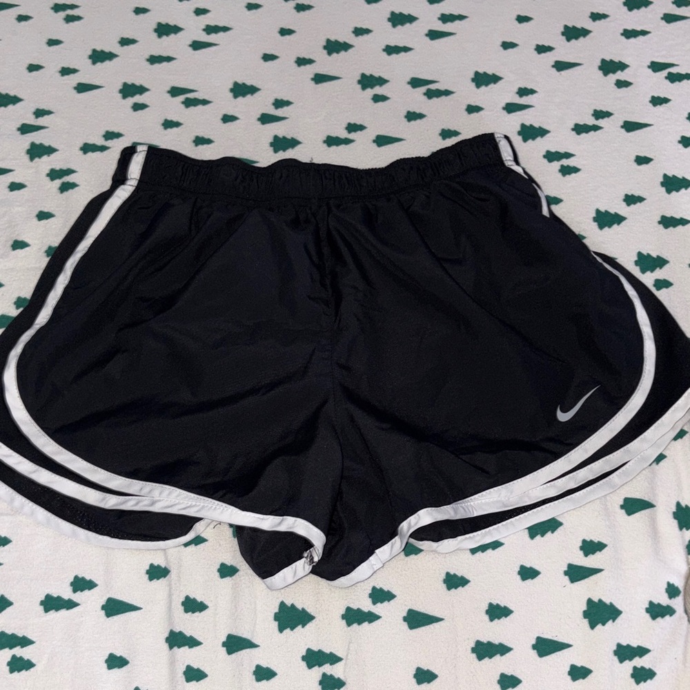 Nike Women's Black and White Athletic Shorts